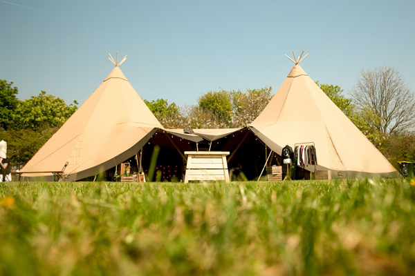 Wedding tipis setup for a wedding